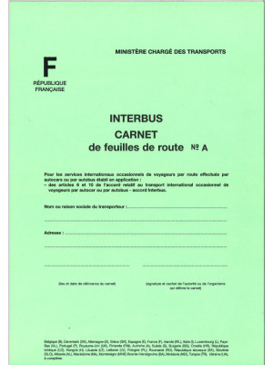 Carnet feuilles de route INTERBUS